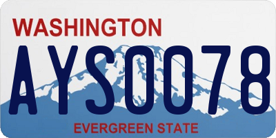 WA license plate AYS0078