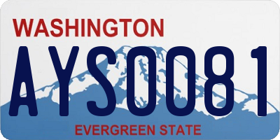 WA license plate AYS0081