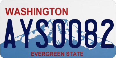 WA license plate AYS0082