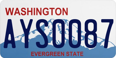 WA license plate AYS0087