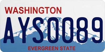 WA license plate AYS0089