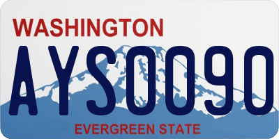 WA license plate AYS0090