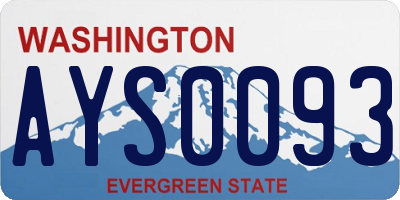 WA license plate AYS0093