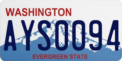 WA license plate AYS0094