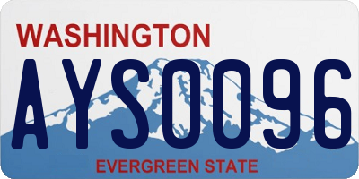 WA license plate AYS0096