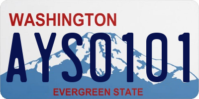 WA license plate AYS0101