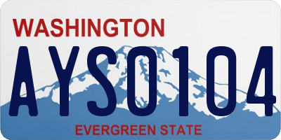 WA license plate AYS0104