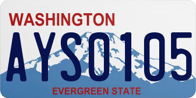 WA license plate AYS0105