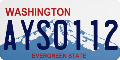 WA license plate AYS0112