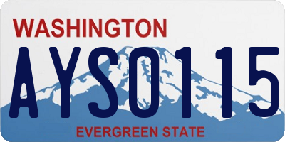 WA license plate AYS0115