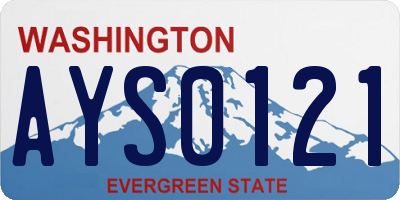 WA license plate AYS0121