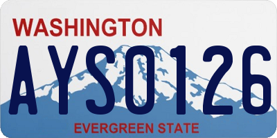 WA license plate AYS0126