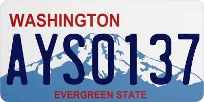 WA license plate AYS0137