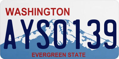 WA license plate AYS0139