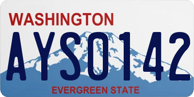 WA license plate AYS0142