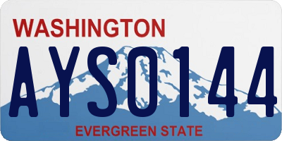 WA license plate AYS0144