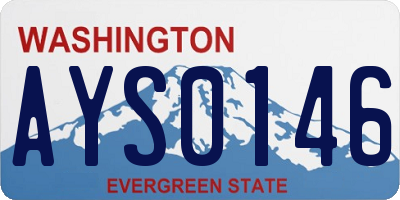 WA license plate AYS0146