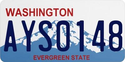 WA license plate AYS0148