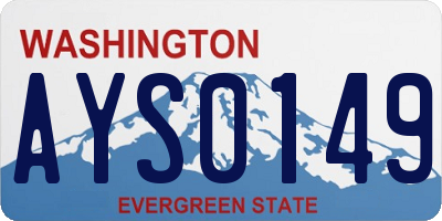 WA license plate AYS0149