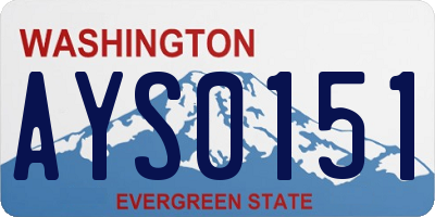 WA license plate AYS0151