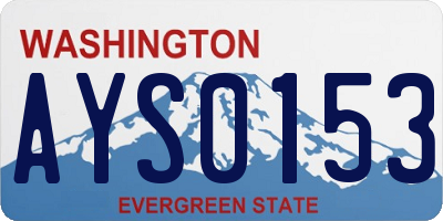 WA license plate AYS0153