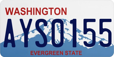 WA license plate AYS0155