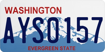 WA license plate AYS0157