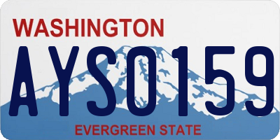 WA license plate AYS0159