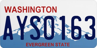 WA license plate AYS0163