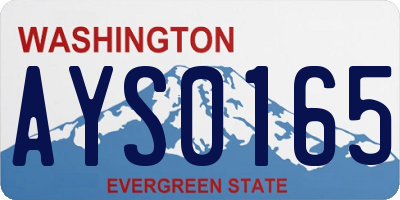 WA license plate AYS0165