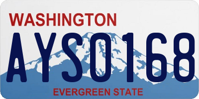 WA license plate AYS0168