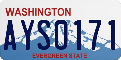 WA license plate AYS0171