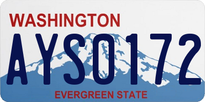 WA license plate AYS0172