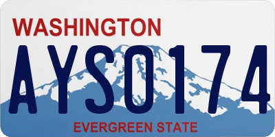 WA license plate AYS0174