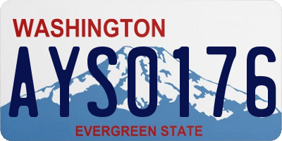 WA license plate AYS0176