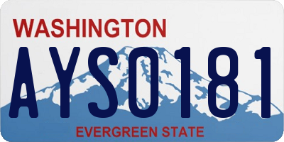 WA license plate AYS0181