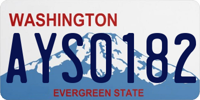 WA license plate AYS0182