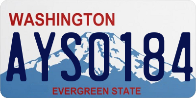 WA license plate AYS0184