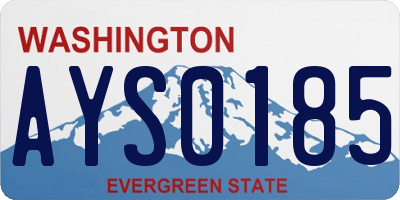 WA license plate AYS0185