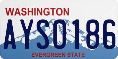 WA license plate AYS0186