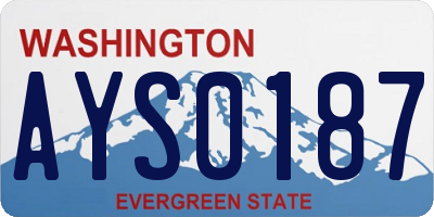 WA license plate AYS0187