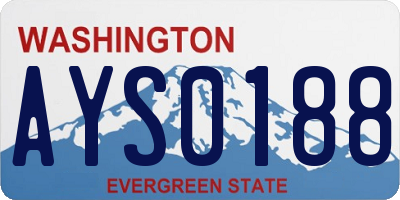 WA license plate AYS0188