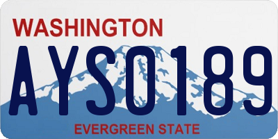 WA license plate AYS0189