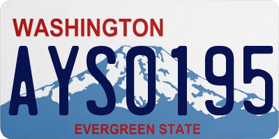 WA license plate AYS0195