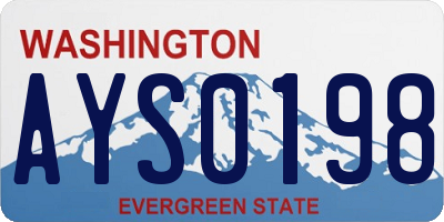 WA license plate AYS0198