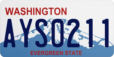 WA license plate AYS0211