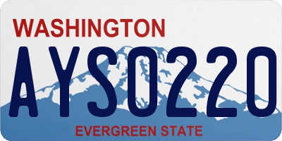 WA license plate AYS0220