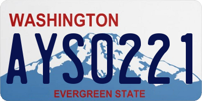 WA license plate AYS0221