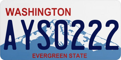 WA license plate AYS0222