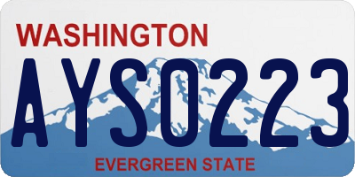 WA license plate AYS0223